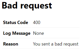 HTTP 400 error
