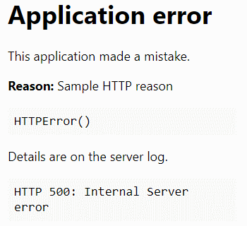HTTP 500 error