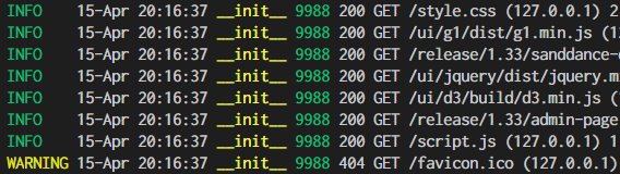 Gramex console logs the port