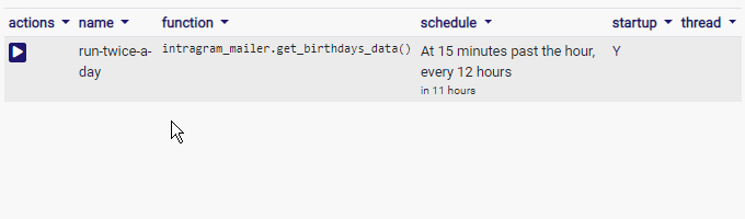 Admin UI for Schedule