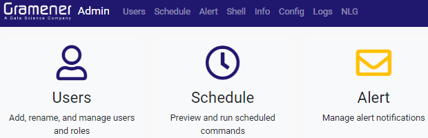 Admin UI for schedule and alert