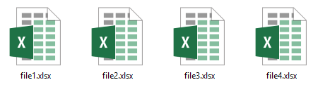 List of Excel files