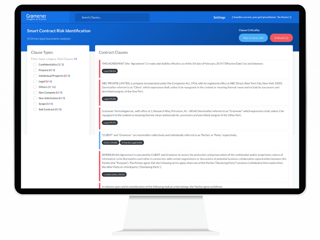 Smart Contract Risk Identifier (SCRI) - Automated Approach To Analyze Legal Documents